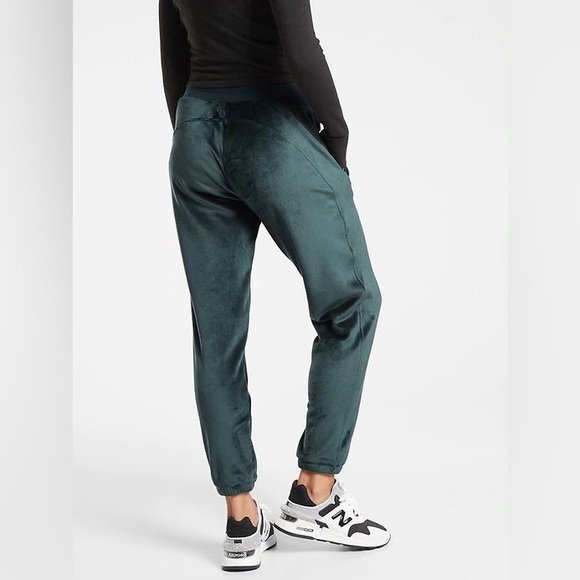 Athleta Cozy Karma Recover Jogger in BlackEmerald Green Size Extra Small - Picture 2 of 7